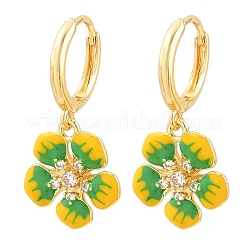 Brass Micro Pave Cubic Zirconia Hoop Dangle Earrings&nbsp;KK-CBA8324-10G-01