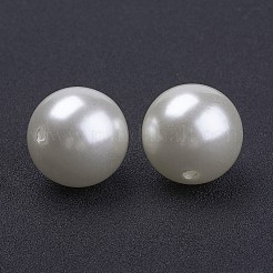 パール調アクリルビーズ  ラウンド  乳白色  20mm  穴：2mm&nbsp;X-PACR-20D-12-01
