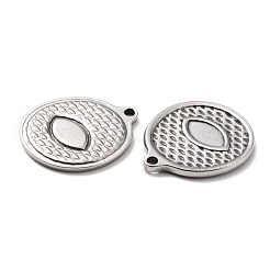 304ステンレススチールペンダントカボションエナメル  眼の楕円  ステンレス鋼色  24x20x2mm  穴：1.8mm&nbsp;STAS-B024-91P