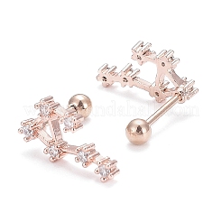 Brass Micro Pave Clear Cubic Zirconia Cartilage Earrings&nbsp;EJEW-F258-01I-RG