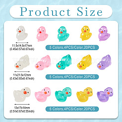 56pcs 14 styles Duck Luminous Resin Display Ornaments&nbsp;DJEW-TA0001-09