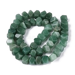 天然石グリーンアベンチュリンビーズ連売り  ナゲット  多面カット  7~8x10~14x10~14mm  穴：1mm  約50~53個/連  14.96~15.55''（38~39.5センチメートル）&nbsp;G-D091-A28