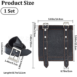PUレザーと合金ウエストフェンシングシース  剣収納袋  剣キャリーケース  ブラック  148x42~51mm&nbsp;AJEW-WH0419-05A