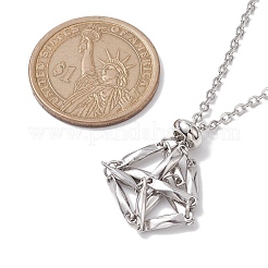 Crystal Stone Cage Pendant Necklaces&nbsp;NJEW-JN04758-01