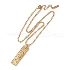 304 Stainless Steel Clear Cubic Zirconia Rectangle Constellation Pendant Necklaces for Women Men&nbsp;NJEW-S435-01G-H