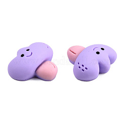 オペーク樹脂カボション  笑顔模様の花  ミックスカラー  19~19.5x20.5x8mm&nbsp;CRES-N022-182
