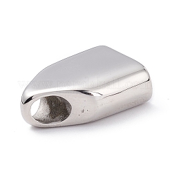 変色しにくい304ステンレススチールコードエンド  手動研磨  エンドキャップ  ステンレス鋼色  20x17x7mm  穴：5.5x4.5mm  内径：15x5.5mm&nbsp;STAS-K220-01A-P