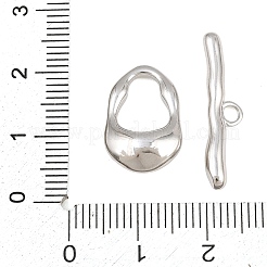 真鍮製マンテル  不規則な楕円形  プラチナメッキ  オーバル：18x12x5.5mm  内径：10x7.5ミリメートル。バー：25x6x3.5mm  穴：1.5mm&nbsp;KK-CBA7BFE-03P