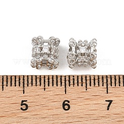 Brass Micro Pave Clear Cubic Zirconia Beads&nbsp;CU-CBAF1EE-07B-P