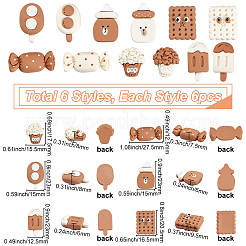 48Pcs 6 Style Opaque Resin Cabochons&nbsp;CRES-CN0001-03