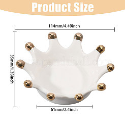Porcelain Crown Shape Jewelry Plate&nbsp;DJEW-WH0039-120