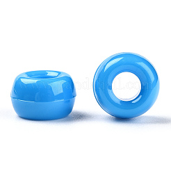 不透明なプラスチックビーズ  バレル  ディープスカイブルー  9x6mm  穴：3.8mm  約1950個/500g&nbsp;KY-T025-01-F04