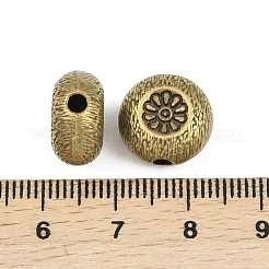 チベット風合金ビーズ  アンティークブロンズ  フラットラウンド  12.5x13x7mm  穴：2.4mm&nbsp;LS-FIND-A063-01A-AB