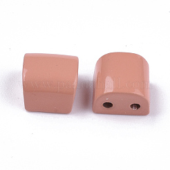 スプレー塗装合金マルチ連リンク  タイル弾性ブレスレット作り用  半円  鮭色  8x8x6mm  穴：1.2mm&nbsp;PALLOY-T068-11-13