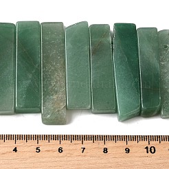 天然石グリーンアベンチュリンビーズ連売り  長方形  トップ掘削  22~60x6~14x6~9mm  穴：1.5~2mm  約17~22個/連  7.48''~8.07''（19~20.5センチメートル）&nbsp;G-S386-D15