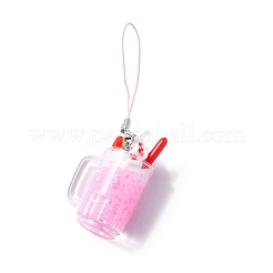 PVC Plastic Strawberry Ice Cream Beer Cup Pendant Decorations&nbsp;HJEW-WH0039-23