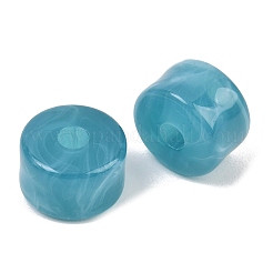 2色の不透明アクリル製天然石風ビーズ  コラム  スチールブルー  12x8mm  穴：3mm  約526個/500g&nbsp;AC-CBA3EFE-02G