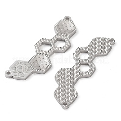ロジウムメッキ 925 スターリングシルバー コネクタ チャーム  六角リンク  プラチナメッキ  9x29x1.2mm  穴：1mm&nbsp;STER-C003-22P