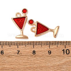 合金エナメルチャーム  ゴブレットチャーム  ライトゴールド  レッド  20x11.5x2mm  穴：1.6mm&nbsp;FIND-D304-02A-KCG