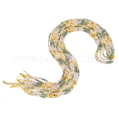 Gradient Color Natural Yellow Opal & Amethyst & Apatite Beads Strands&nbsp;GG-CBA1668-A06-3mm