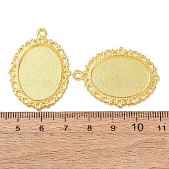 チベット風オーバル合金カボションセッティングペンダント  カドミウムフリー＆ニッケルフリー＆鉛フリー  ゴールドカラー  トレイ：25x18 M  39x29x2mm  穴：2.5mm  約300個/1000g&nbsp;TIBEP-Q054-44G-NR