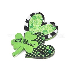 Saint Patrick's Day Opaque Printed Acrylic Pendants&nbsp;OACR-A045-05B