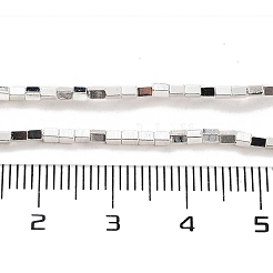 合成磁気無しヘマタイトビーズ連売り  長持ちメッキ  直方体の  銀メッキ  2~2.5x1.5x1.5mm  穴：0.6mm  約188個/連  16.22''（41.2センチメートル）&nbsp;G-P545-L01-01A