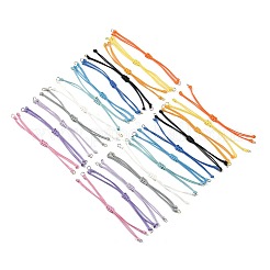 ポリエステルコードブレスレット24個  304ステンレススチール製丸カン付き  ミックスカラー  9.84インチ（25cm）&nbsp;AJEW-FS00008