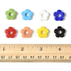16個8色手作りランプワークビーズ  花  ミックスカラー  15~16x16x3.5~4.5mm  穴：4.5~5mm  2個/カラー&nbsp;LAMP-FS0001-27