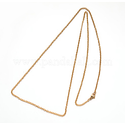 304ステンレススチールアズキチェーンネックレス  カニカン付き  ゴールドカラー  29.52インチ（75cm）&nbsp;NJEW-L398-01G