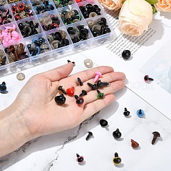 24 スタイルのクラフトプラスチック人形の目と鼻のキット  スペーサー付き  人形作り用  ミックスカラー  274個/箱&nbsp;DOLL-YW0001-02