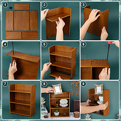 3-Tier Wood Wall Mounted Display Riser Stands for Jewelry&nbsp;ODIS-PH0009-23