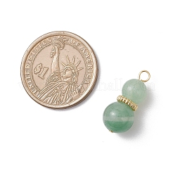 6Pcs 6 Styles Natural Green Aventurine & Carnelian & Rose Quartz & Yellow Jade & Amethyst & Tiger Eye Gourd Pendants&nbsp;PALLOY-JF04276