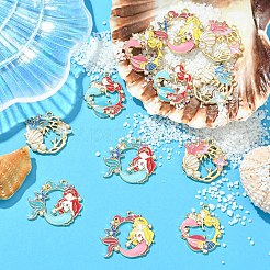 12Pcs 6 Styles Alloy Enamel Pendants&nbsp;ENAM-YW0005-31