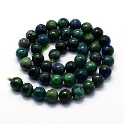 天然クリソコラとラピスラズリビーズ連売り  染め  ラウンド  6mm  穴：0.8mm  約63個/連  14.76インチ（37.5cm）&nbsp;G-I199-37-6mm