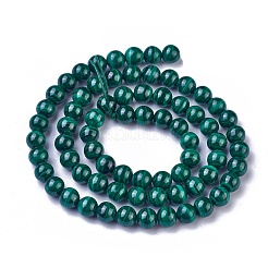 天然石マラカイトビーズ連売り  ラウンド  6mm  穴：0.7mm  約70~72個/連  15.7インチ（39.5~40cm）&nbsp;G-G779-04B