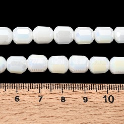 電気めっきカラムガラスビーズ連売り  多面カット  ミックスカラー  9x7.5~8mm  穴：1.5mm  約60個/連  21.26''（54センチメートル）&nbsp;EGLA-A043-02-M