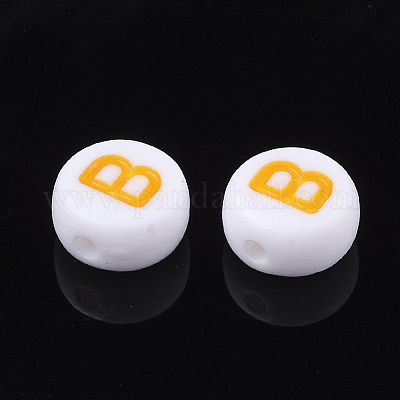 初期のアクリルビーズ  水平穴  フラットラウンド  ミックスカラー  ミックスカラー  7x4mm  穴：1.2mm  約370個/50g&nbsp;X-OACR-E001-20B-1