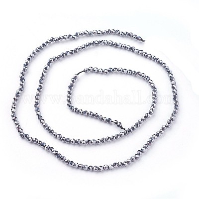 テラヘルツストーンビーズ連売り  多面カット  ラウンド  2~2.5mm  穴：0.5mm  約180~200個/連  14.5~16.1インチ（37~41cm）&nbsp;G-F619-18-2mm-1
