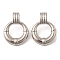 304 Stainless Steel Stud Earrings, Ring, Stainless Steel Color, 43.5x32.5mm