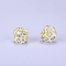 Colorful Pattern Printed Silicone Beads, White, 17x22.5x23mm, Hole: 3mm