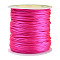 Nylon Satin Rattail Cords, Beading Threads for Bracelet Jewelry Making Chinese Knot Macrame Craft, Deep Pink, 1.0mm, about 76.55 yards(70m)/roll