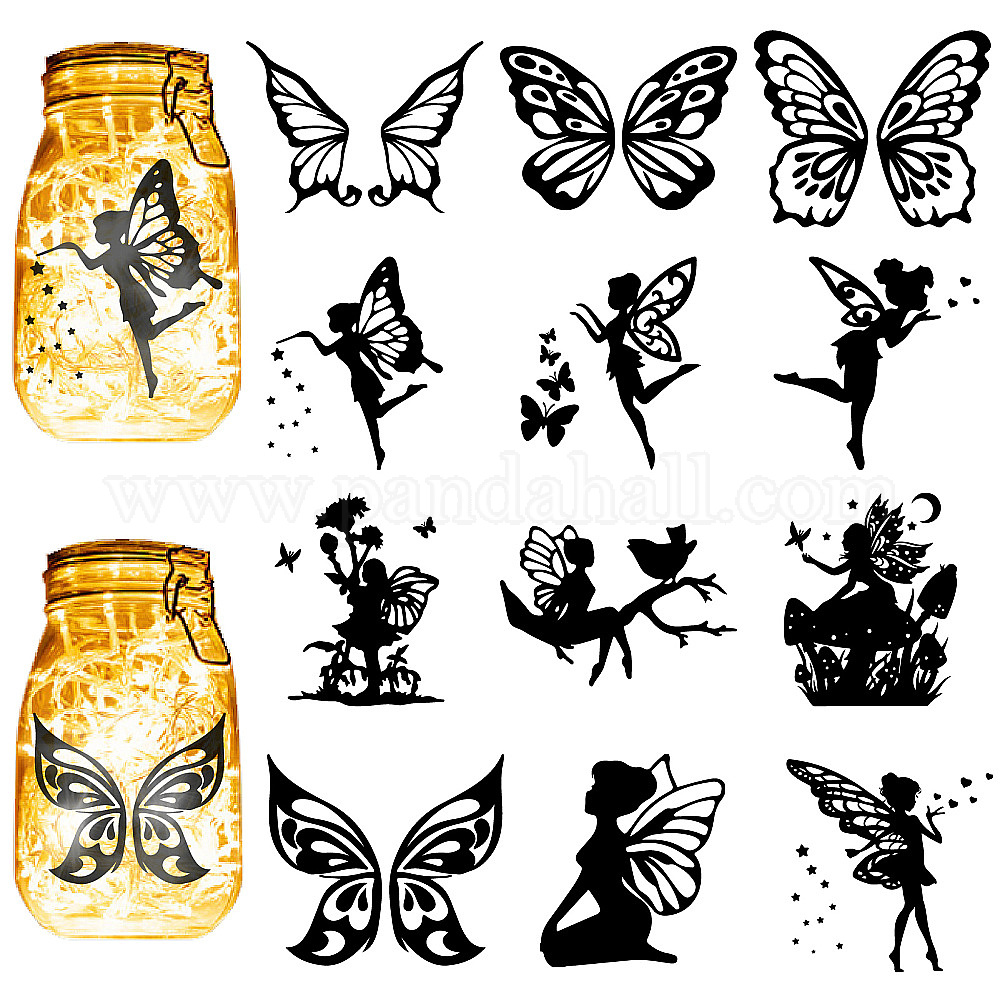 12 Autocollants Décoratifs PVC Pour Pots Mason – Motifs Nuages, Lune, Soleil, étoiles – Déco Scrapbooking