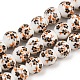 Handmade Flower Printed Porcelain Ceramic Beads Strands&nbsp;PORC-M007-10mm-04-1