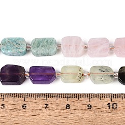 Natural Lapis Lazuli & Amethyst & Rose Quartz & Amazonite & Prehnite & Strawberry Quartz & Sunstone 7 Chakra Beads Strands&nbsp;G-T138-26A-08