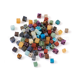 110個11スタイルの天然混合宝石ビーズ  キューブ  4~5x4~5x4~5mm  穴：0.8mm  10個/スタイル&nbsp;G-KS0001-03