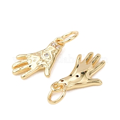 Brass Micro Pave Clear Cubic Zirconia Charms&nbsp;KK-D019-22G