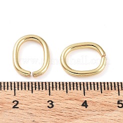 201ステンレススチールオープン丸カン  鋸で切ったシームレスな楕円形  ゴールドカラー  13.5x11x1.5mm  15ゲージ  穴：10x7mm.&nbsp;STAS-M008-01G