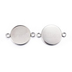 Tarnish Resistant 304 Stainless Steel Cabochon Connector Settings&nbsp;STAS-F191-15P-H