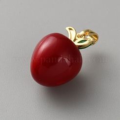 Brass Resin Pendants&nbsp;KK-CJC0030-04G-04